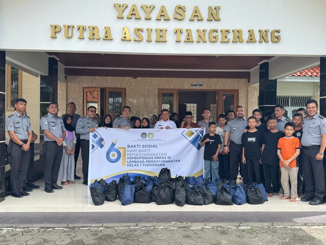 Peringati HBP ke-61, Lapas Tangerang Salurkan 125 Paket Sembako untuk Yatim Piatu dan Keluarga Pembesuk