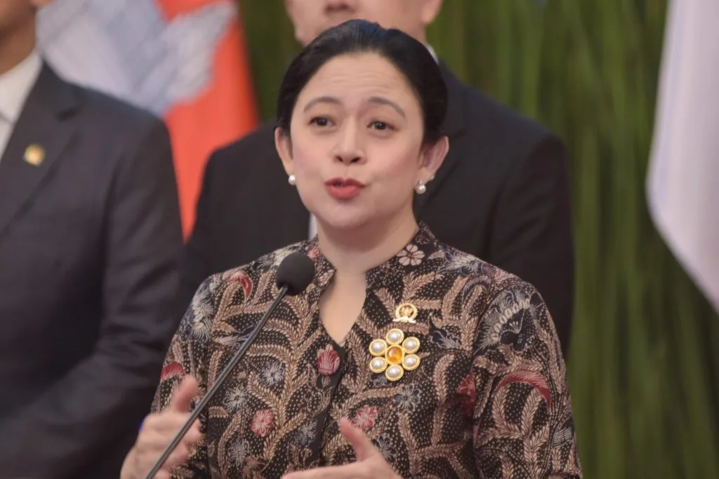Ketua DPR RI Puan Maharani saat konferensi pers di Gedung Nusantara Kompleks Parlemen Senayan Jaka20250507161024